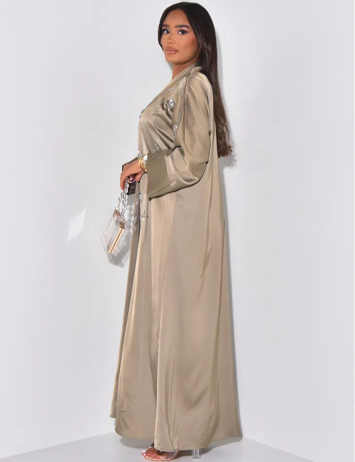 Abaya en satin à cristaux & strass / 59207 - JEANS INDUSTRY