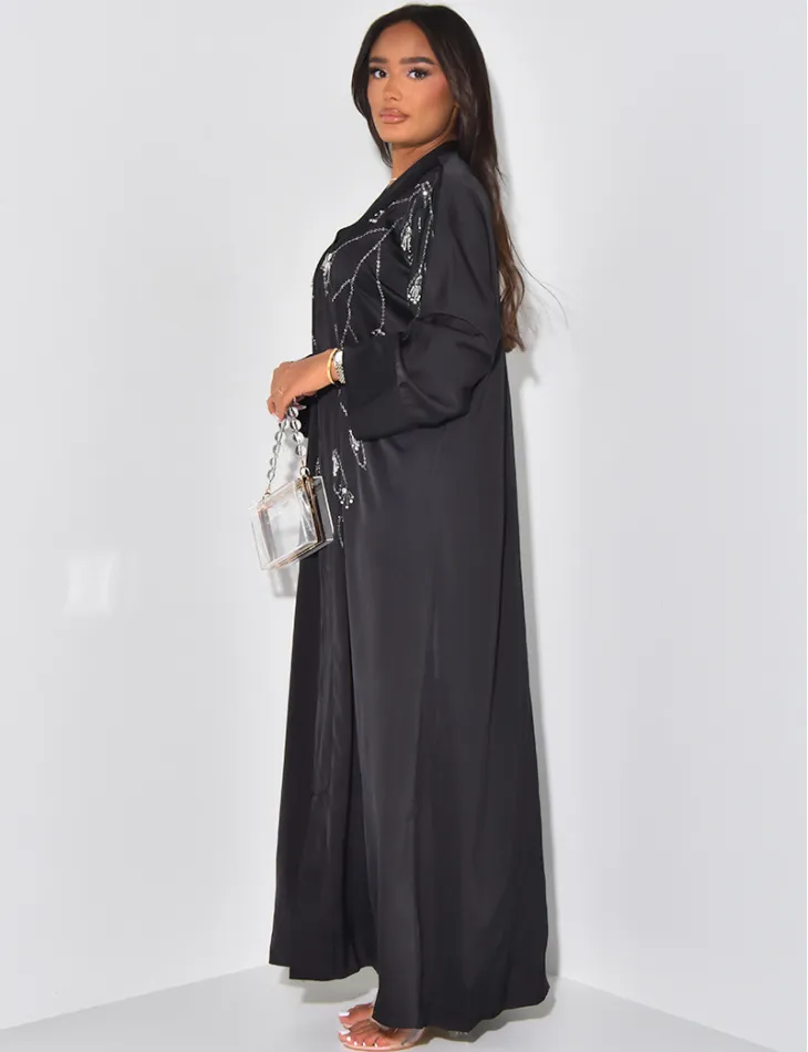 Abaya en satin à cristaux & strass / 59207 - JEANS INDUSTRY