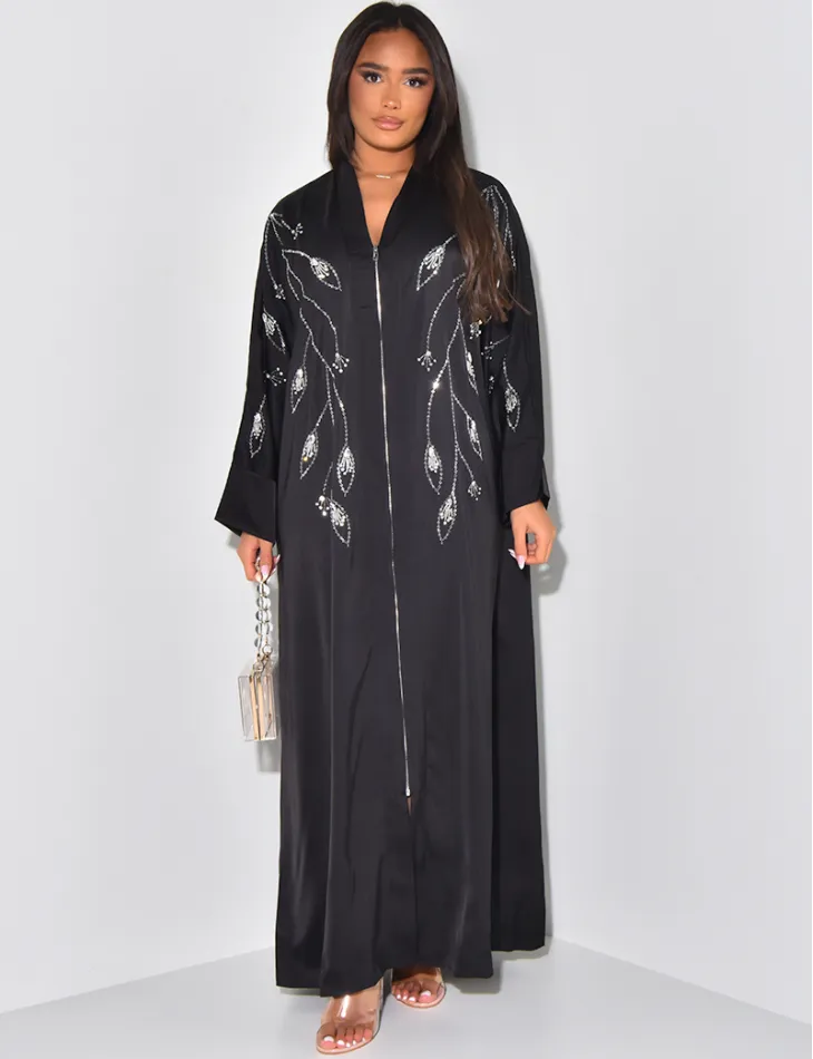 Abaya en satin à cristaux & strass / 59207 - JEANS INDUSTRY