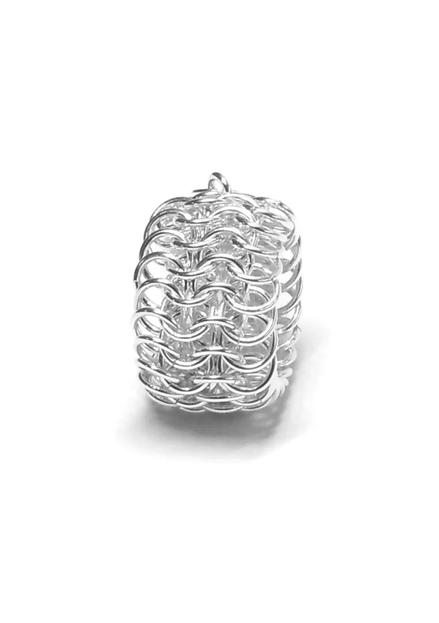 Bague souple mixte en maille d'argent - Jää large Ø1.1 – Label AÉ Paris