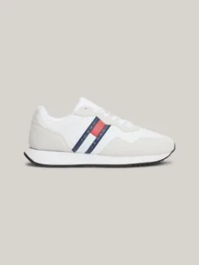 Baskets de running multitextures en daim | Blanc | Tommy Hilfiger