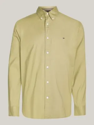 Chemise coupe standard en popeline TH Flex | Vert | Tommy Hilfiger