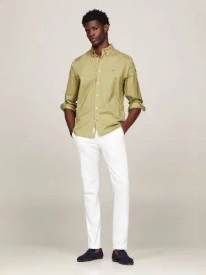 Chemise coupe standard en popeline TH Flex | Vert | Tommy Hilfiger