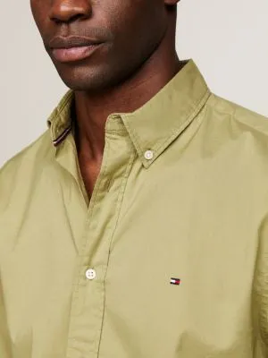 Chemise coupe standard en popeline TH Flex | Vert | Tommy Hilfiger