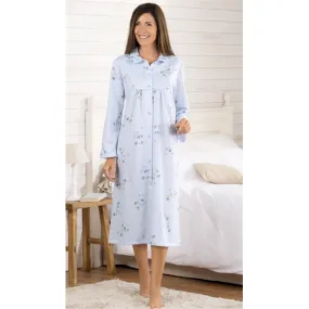 Chemise de nuit chaleur Fleurs bleu ou Lilas