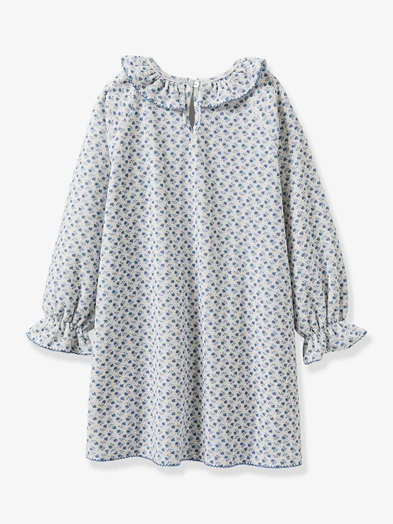 Chemise de nuit Fille en velours CYRILLUS blanc imprimé - Cyrillus