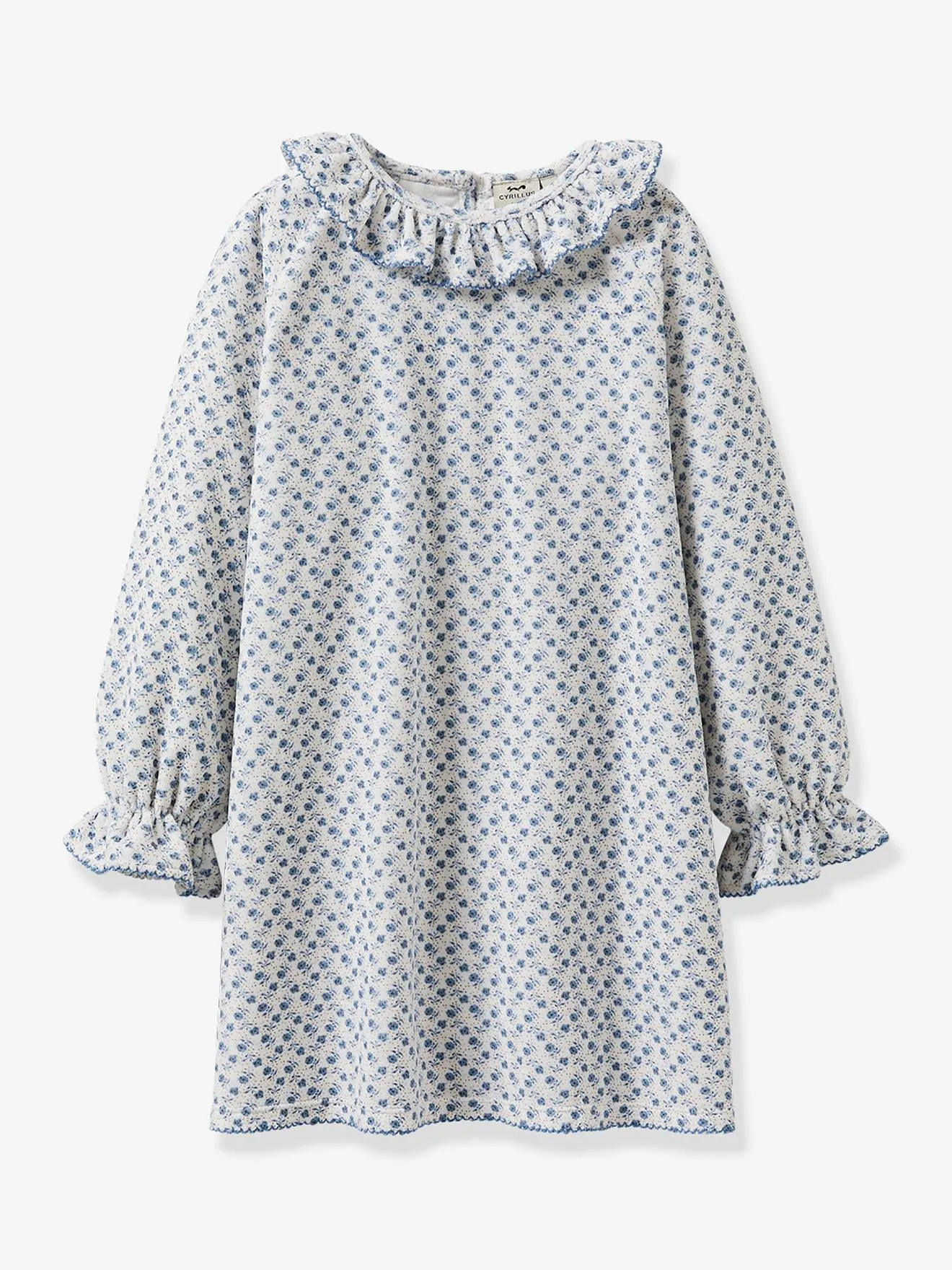 Chemise de nuit Fille en velours CYRILLUS blanc imprimé - Cyrillus