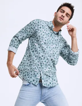 Chemise slim tissu Liberty fleurs digitales Homme