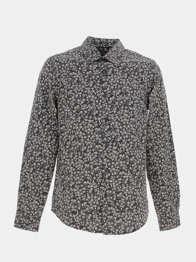 Chemise à fleurs luxe mini floral noir homme - Guess | wimod