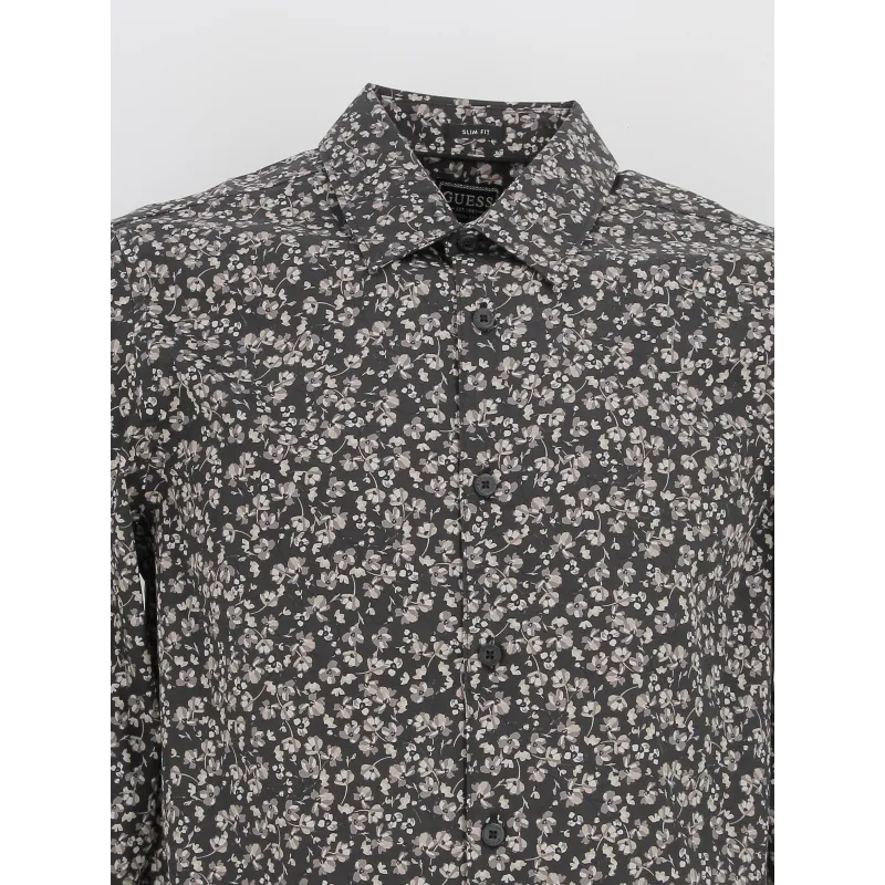 Chemise à fleurs luxe mini floral noir homme - Guess | wimod