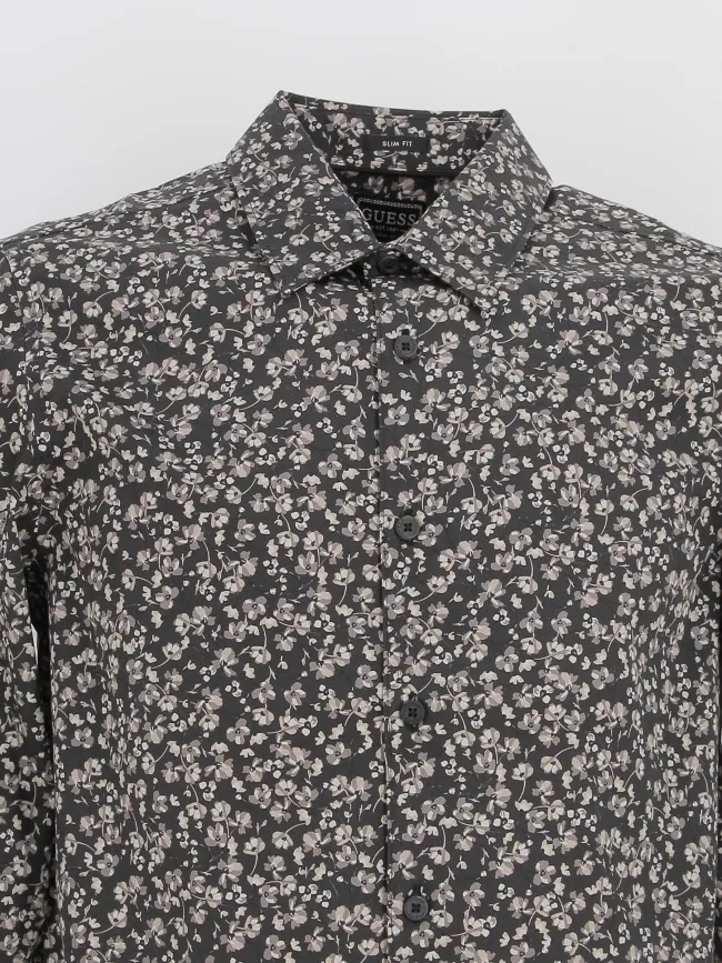 Chemise à fleurs luxe mini floral noir homme - Guess | wimod