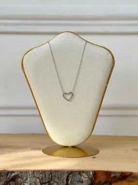 Collier cœur argenté : Maeva