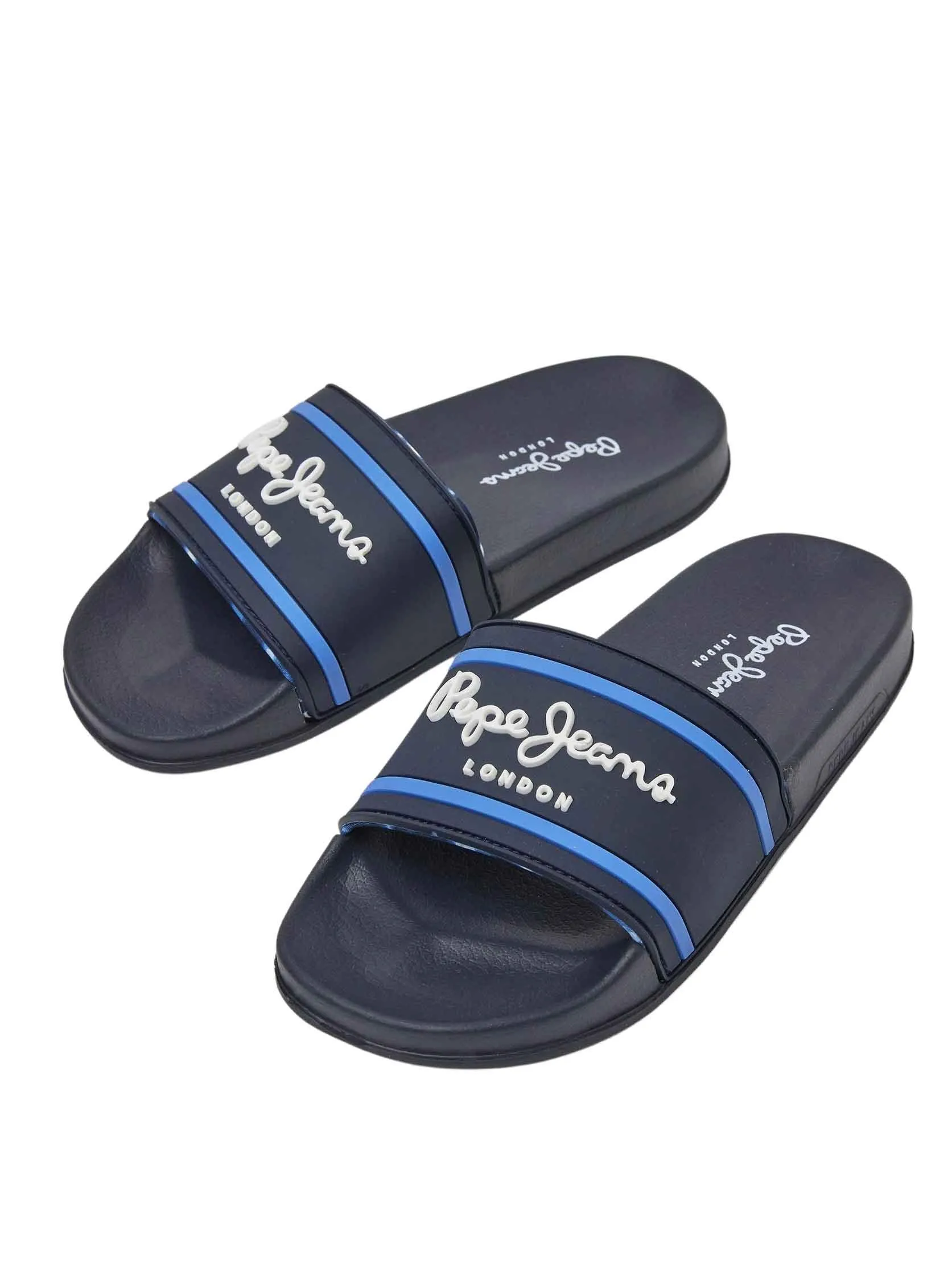 Flip flops Pepe Jeans Slider Logo Bleu Marine pour Garçon