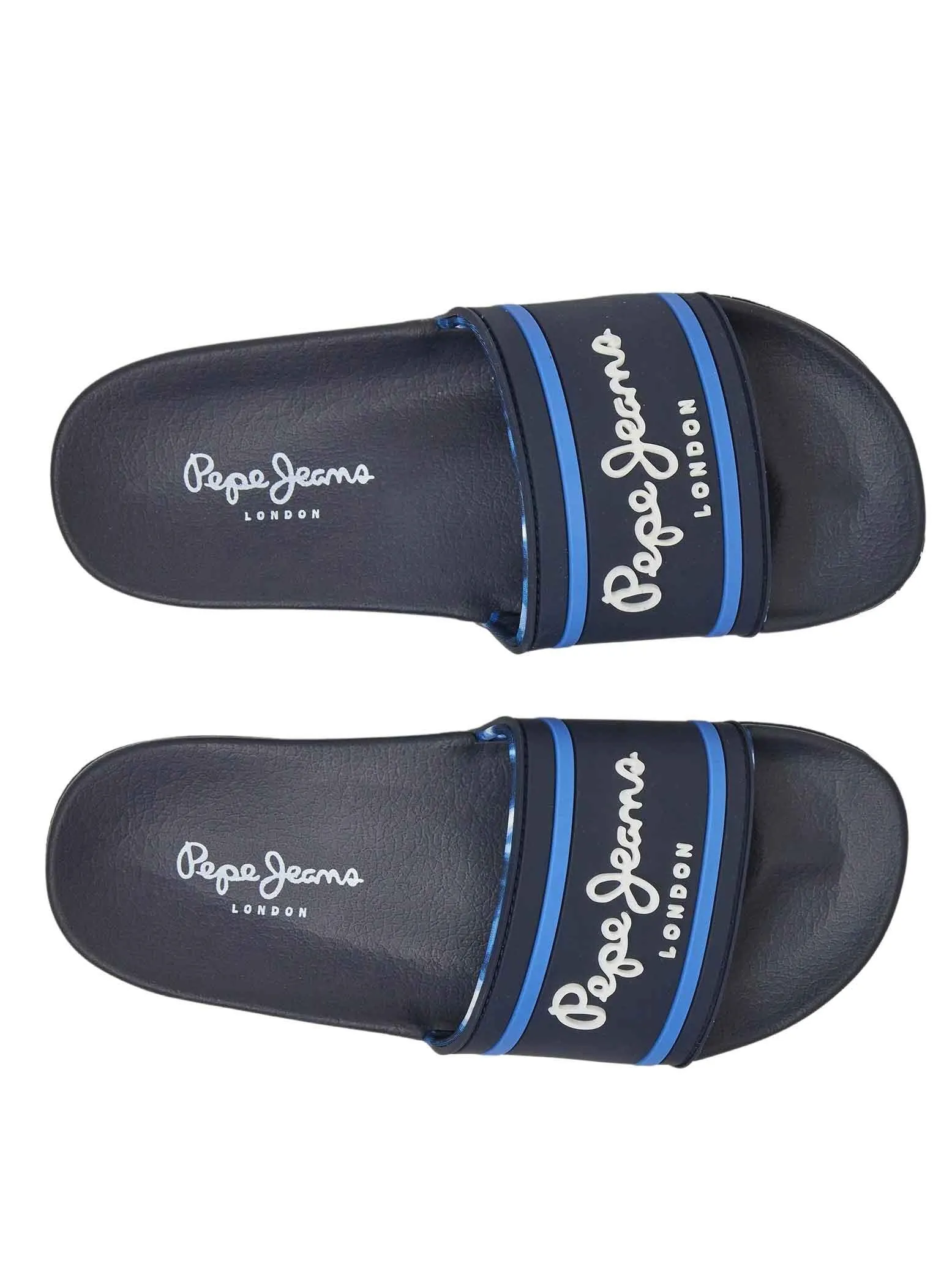 Flip flops Pepe Jeans Slider Logo Bleu Marine pour Garçon