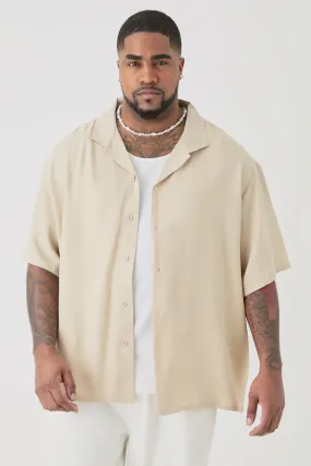 Grande taille - Chemise oversize en lin à manches courtes