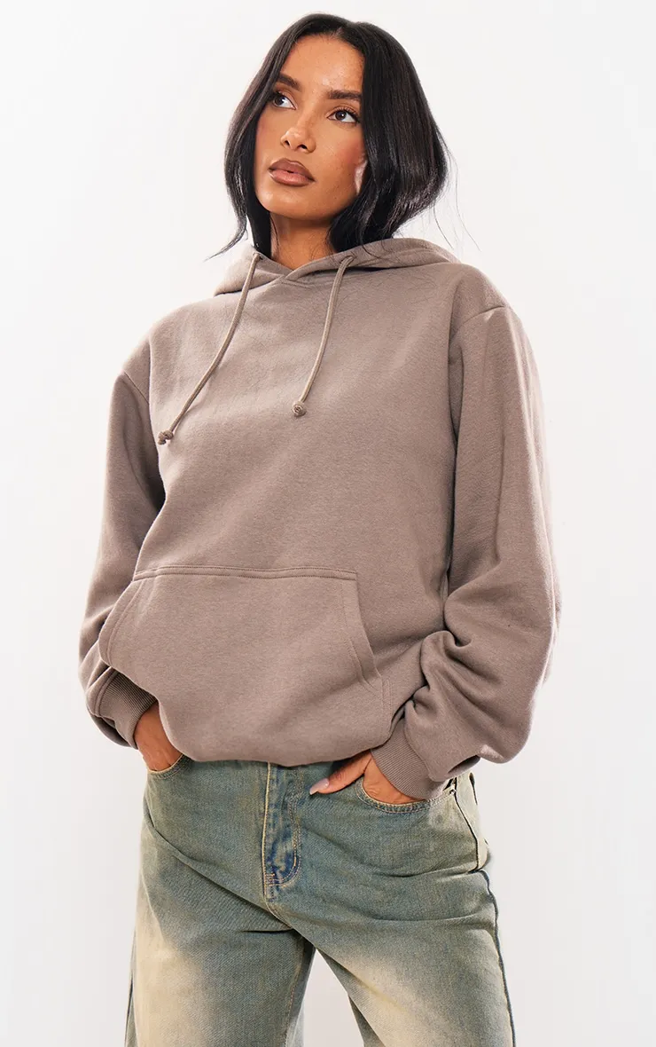 Hoodie en sweat oversize gris clair