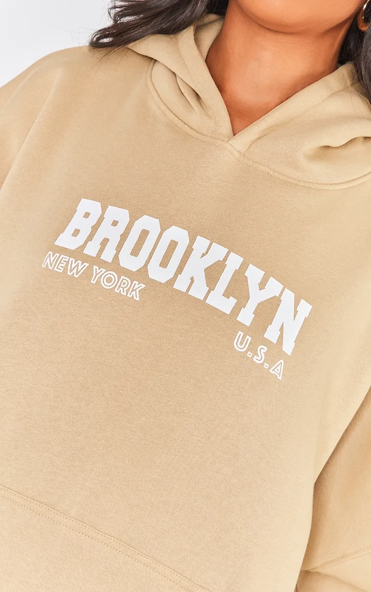 Hoodie gris pierre clair imprimé Brooklyn