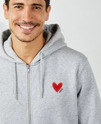 Hoodie homme Gros coeur papa (brodé)