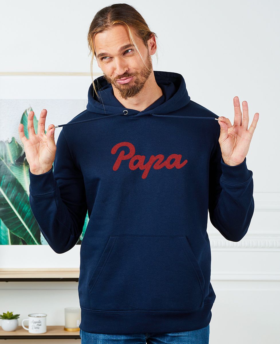 Hoodie homme Papa (effet velours)