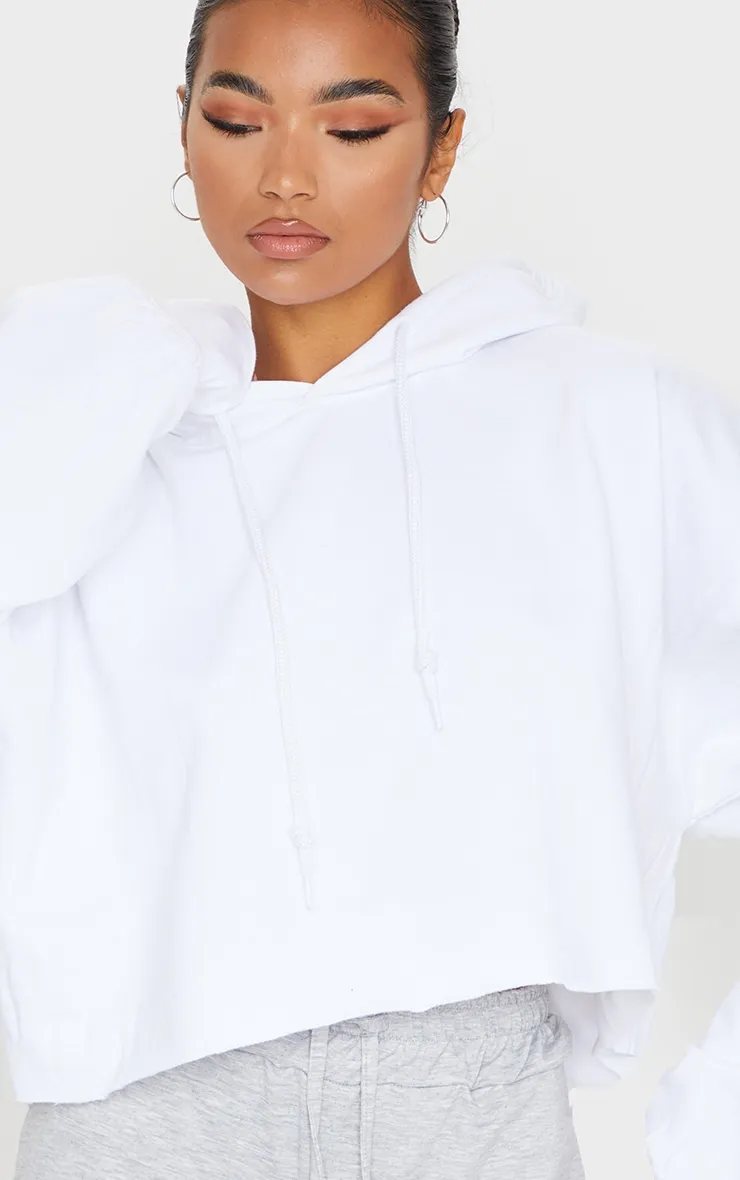 Hoodie oversize court en sweat blanc