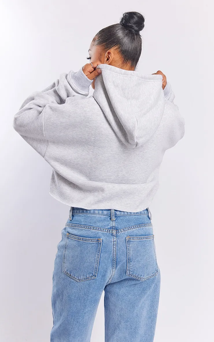 Hoodie oversize court sweat gris cendré 