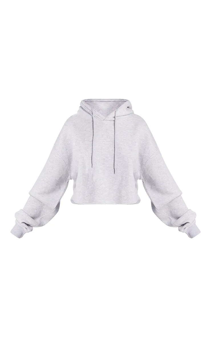 Hoodie oversize court sweat gris cendré 