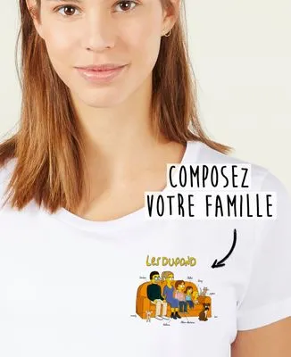 Hoodie zippé homme Famille personnalisée cartoon coeur