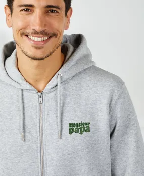 Hoodie zippé homme Monsieur papa (brodé)