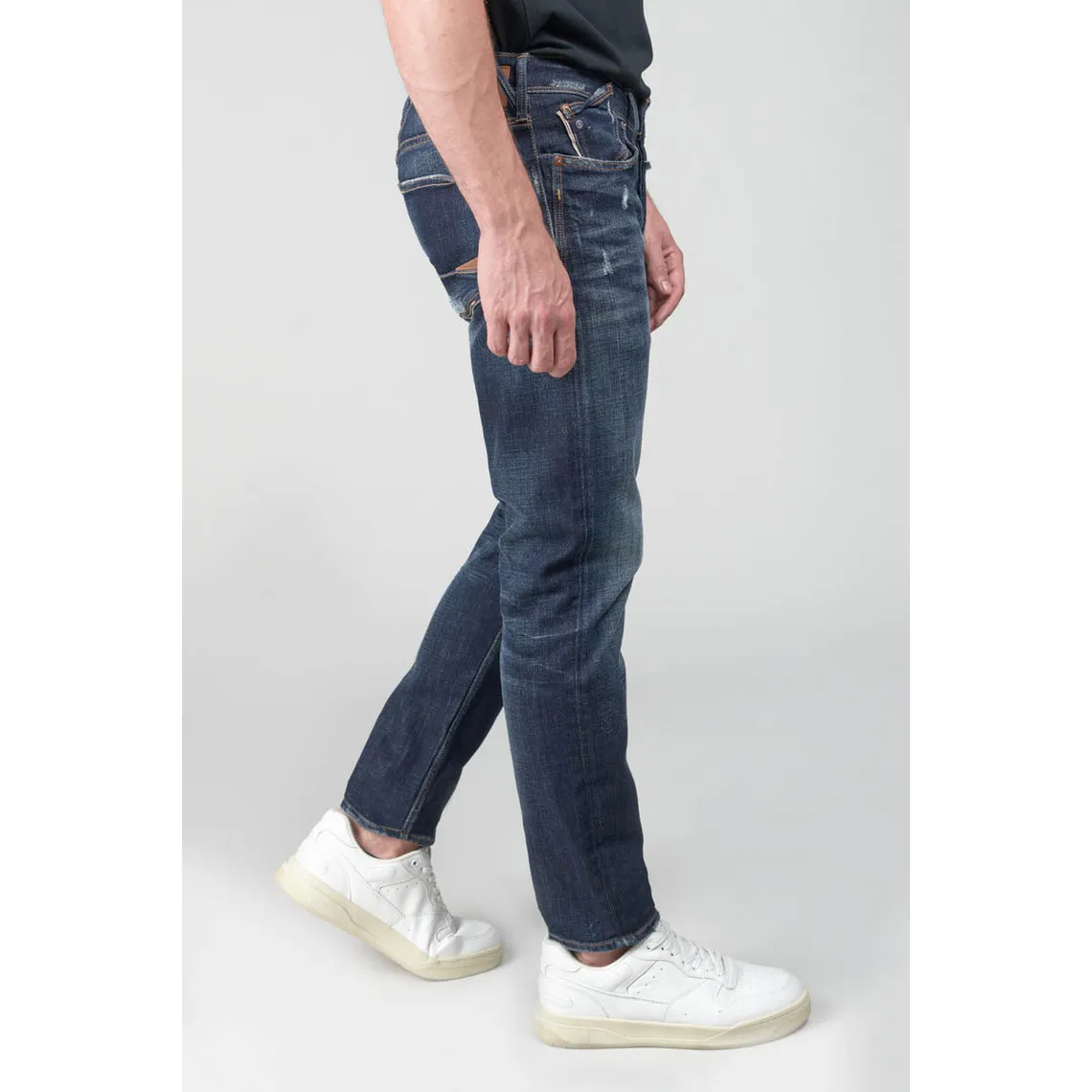 Jeans ajusté 600/17, longueur 34 bleu en coton Cole | 3 Suisses