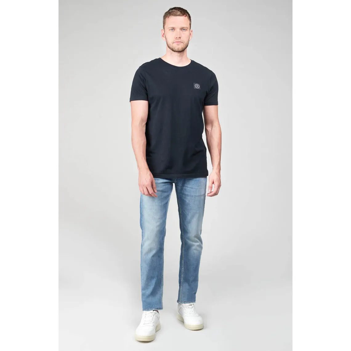 Jeans ajusté 600/17, longueur 34 bleu en coton Ilan | 3 Suisses