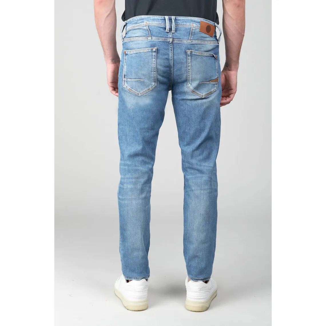 Jeans ajusté 600/17, longueur 34 bleu en coton Ilan | 3 Suisses