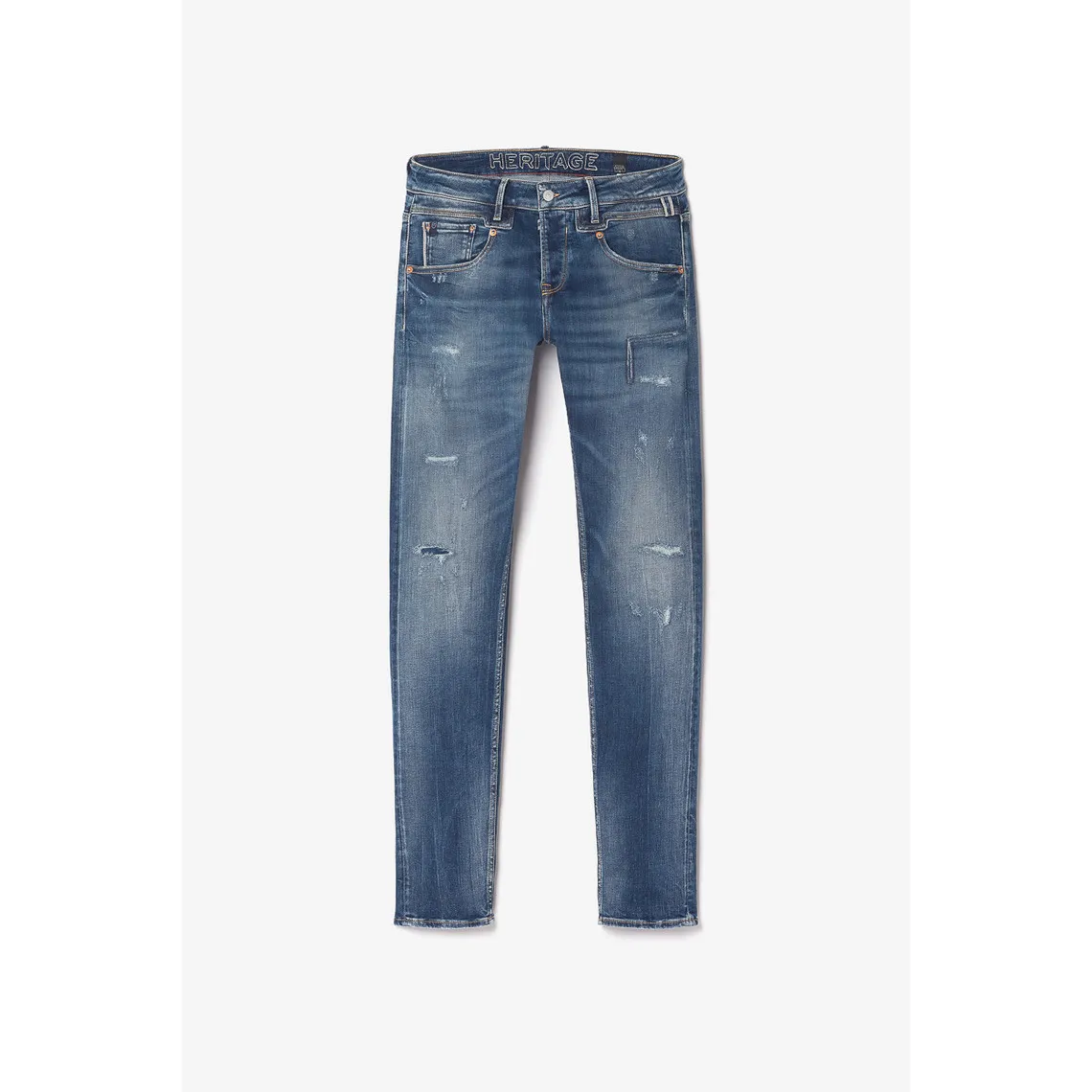 Jeans ajusté stretch 700/11, longueur 34 bleu en coton Tate | 3 Suisses