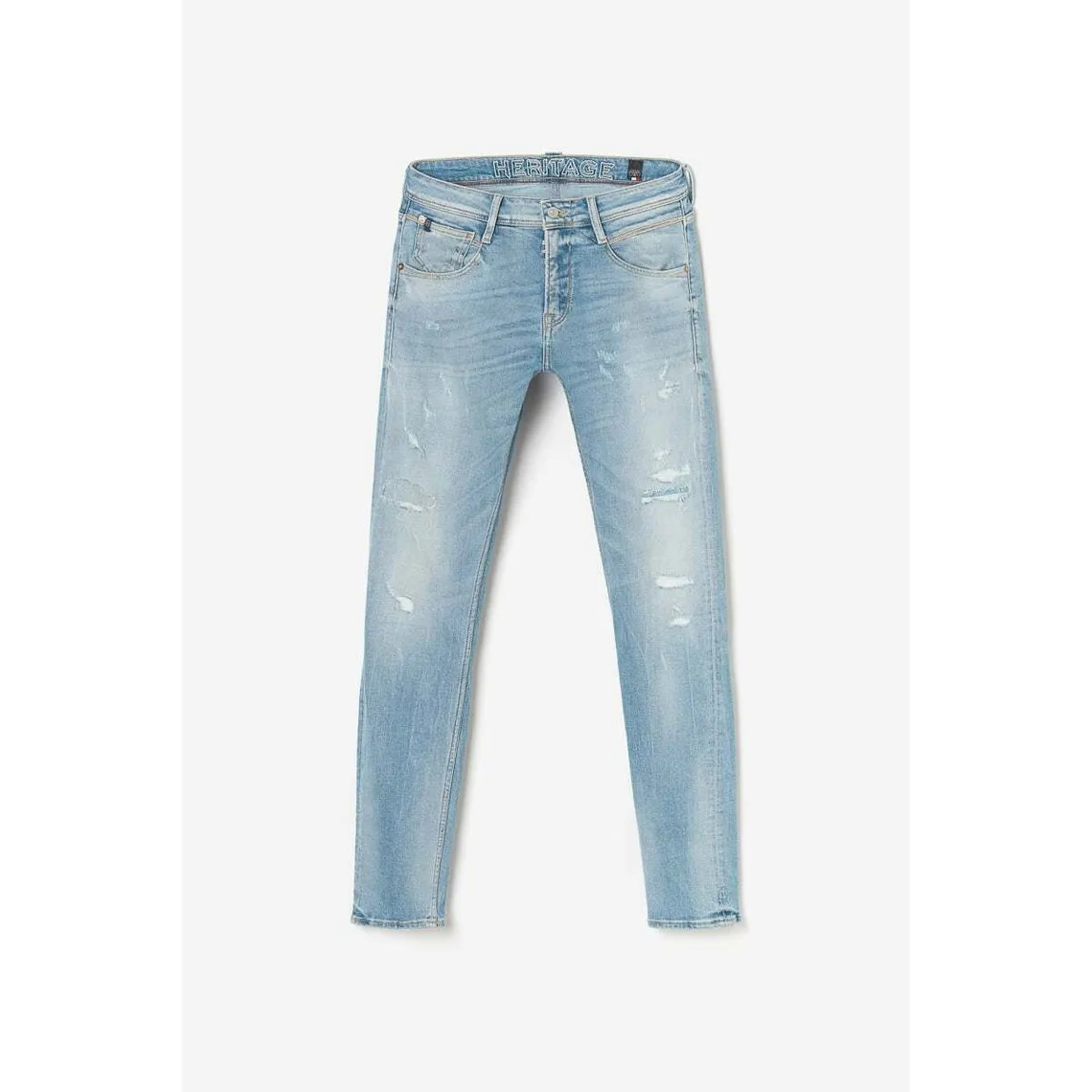 Jeans ajusté stretch 700/11, longueur 34 bleu en coton Vern | 3 Suisses