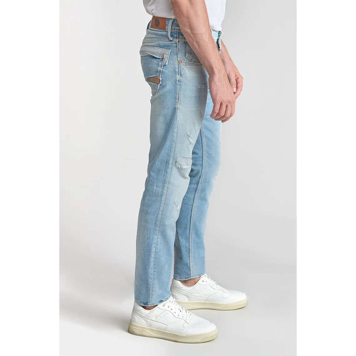 Jeans ajusté stretch 700/11, longueur 34 bleu en coton Vern | 3 Suisses