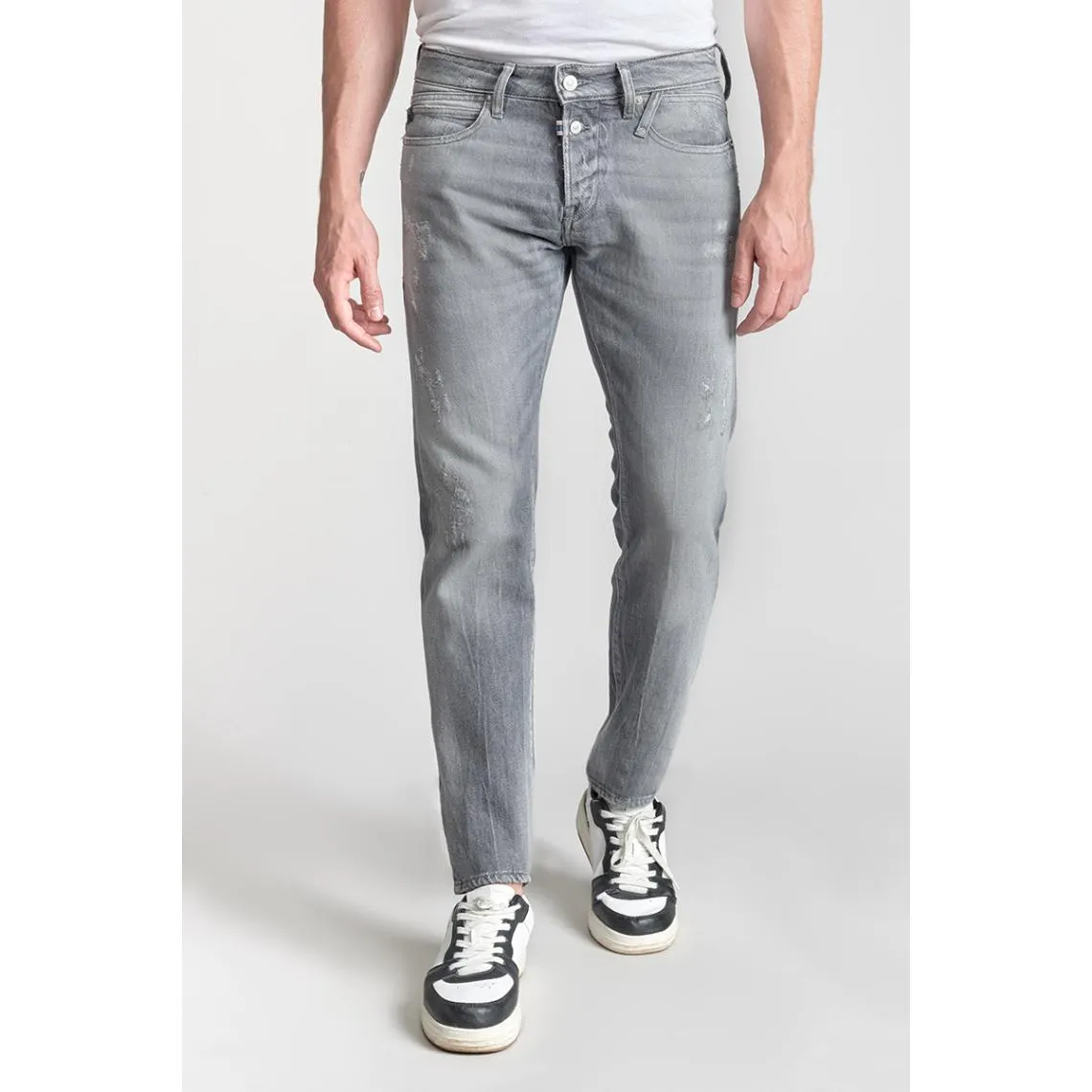 Jeans ajusté stretch 700/11, longueur 34 gris Luke en coton | 3 Suisses