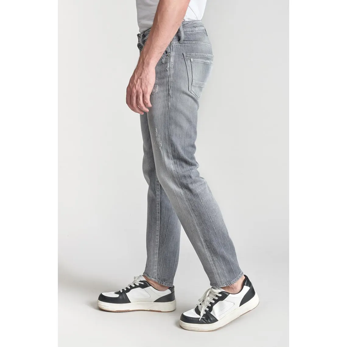 Jeans ajusté stretch 700/11, longueur 34 gris Luke en coton | 3 Suisses