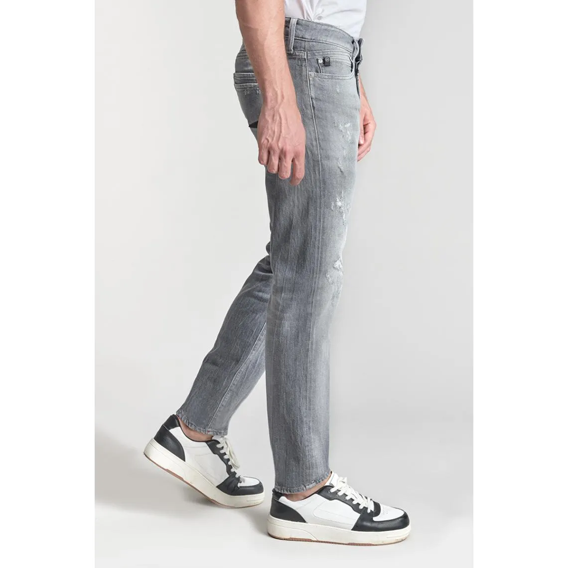 Jeans ajusté stretch 700/11, longueur 34 gris Luke en coton | 3 Suisses