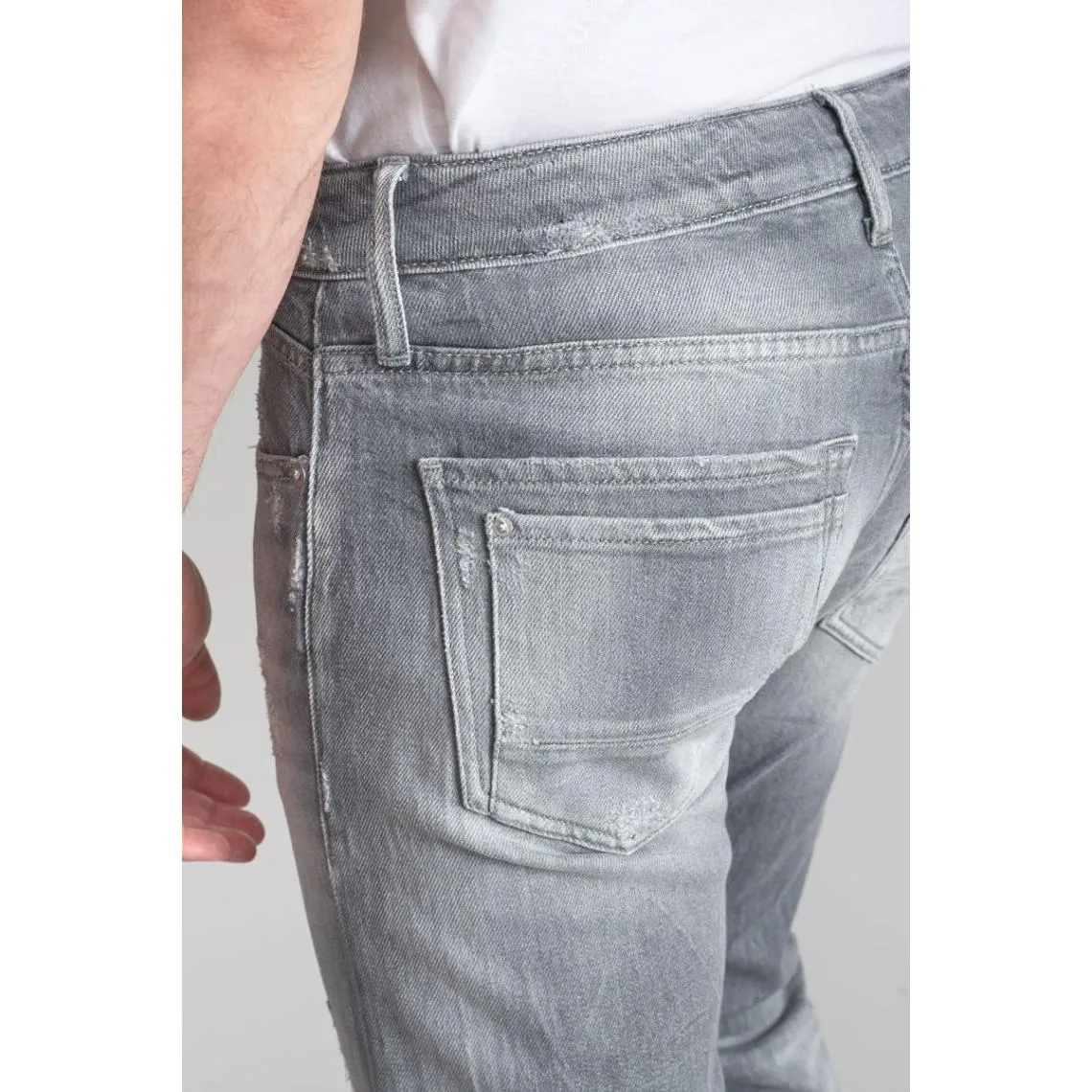 Jeans ajusté stretch 700/11, longueur 34 gris Luke en coton | 3 Suisses