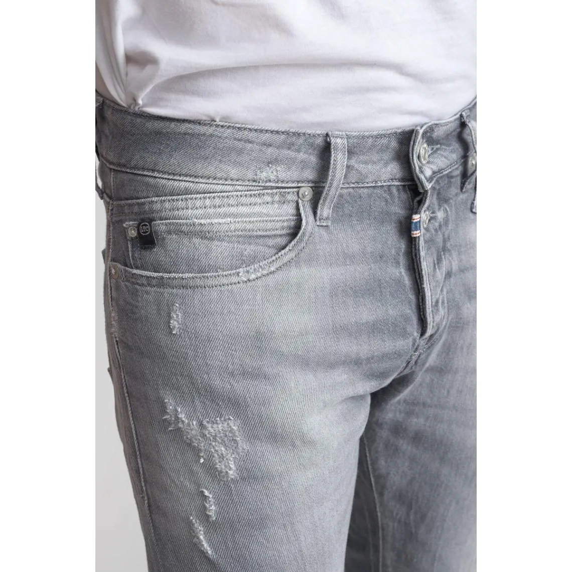 Jeans ajusté stretch 700/11, longueur 34 gris Luke en coton | 3 Suisses