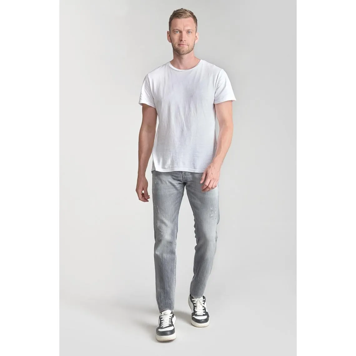 Jeans ajusté stretch 700/11, longueur 34 gris Luke en coton | 3 Suisses