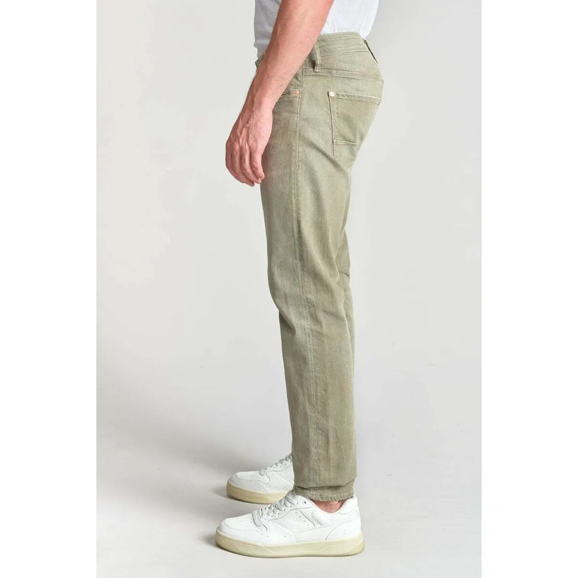 Jeans ajusté stretch 700/11, longueur 34 kaki en coton | 3 Suisses