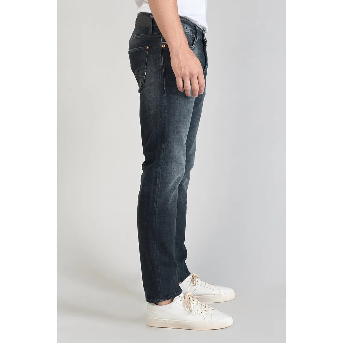 Jeans ajusté stretch 700/11, longueur 34 noir en coton Marc | 3 Suisses