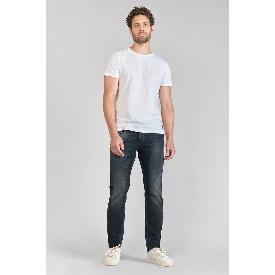 Jeans ajusté stretch 700/11, longueur 34 noir en coton Marc | 3 Suisses