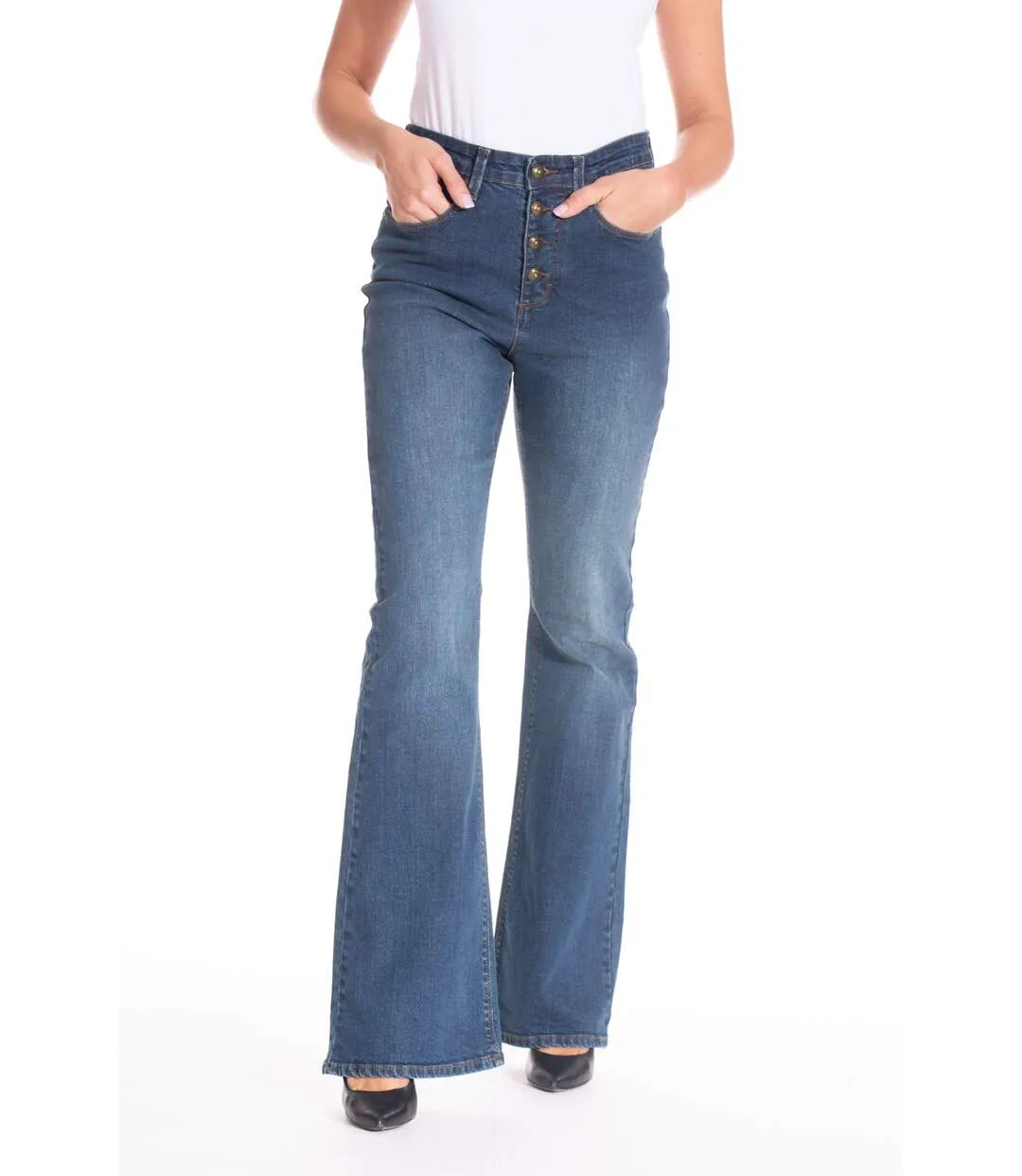 Jeans coupe bootcut denim stretch brossé ZELIA 'Rica Lewis'