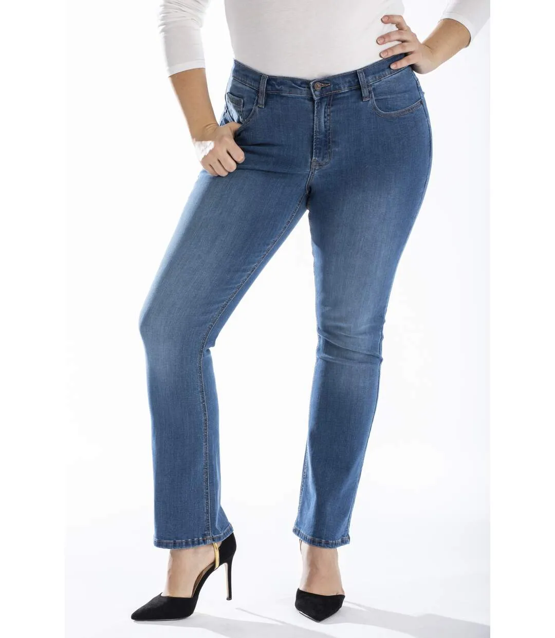 Jeans coupe droite bootcut stone brossé OBBO1 'OBER'