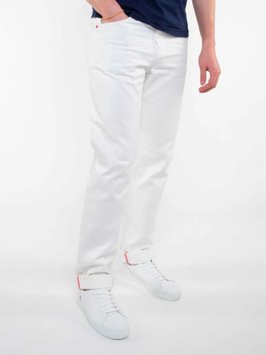 JEANS DROIT 101N BLANC DES VOSGES coton bio denimoriginal uni blanc | 1083