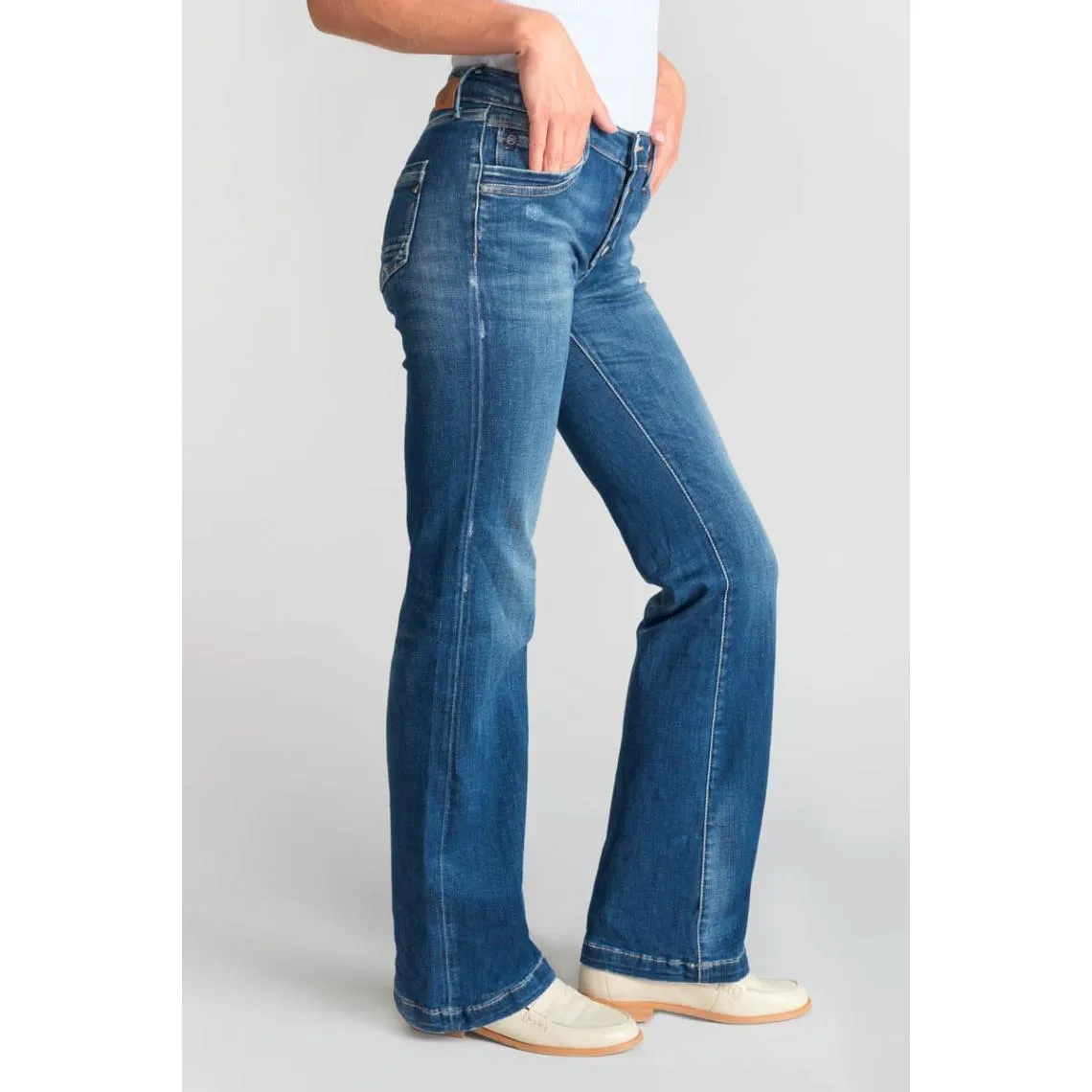 Jeans flare, très évasé , longueur 34 bleu | 3 Suisses