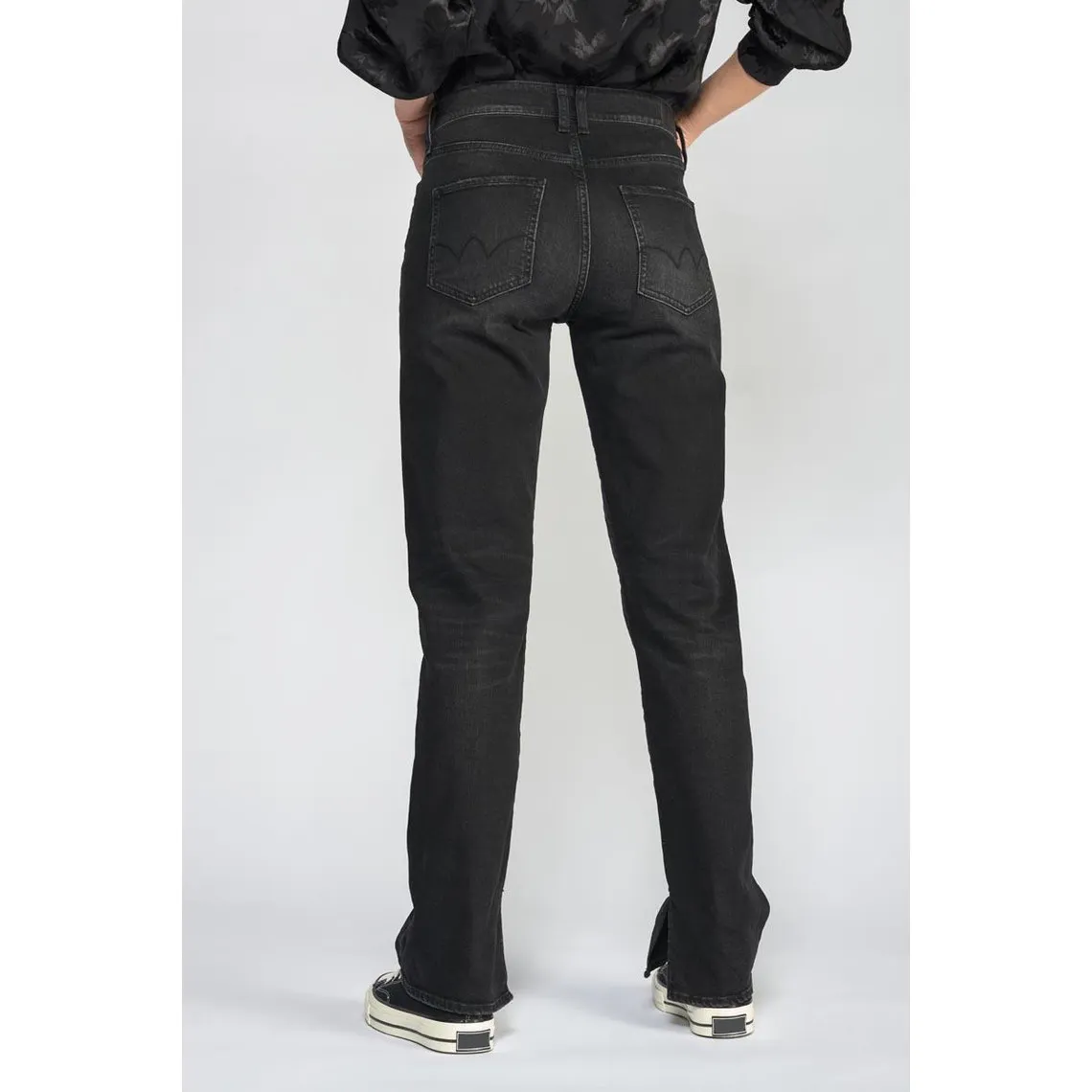 Jeans Lux 400/19 mom taille haute  noir N°1 en coton | 3 Suisses