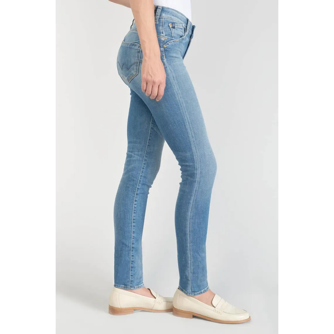 Jeans push-up slim taille haute PULP, longueur 34 bleu en coton Hope | 3 Suisses