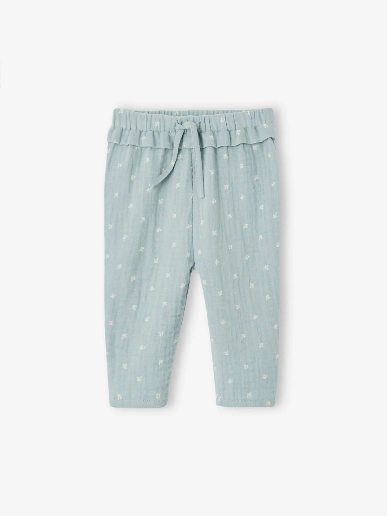 Pantalon en gaze de coton bébé vieux rose - Vertbaudet